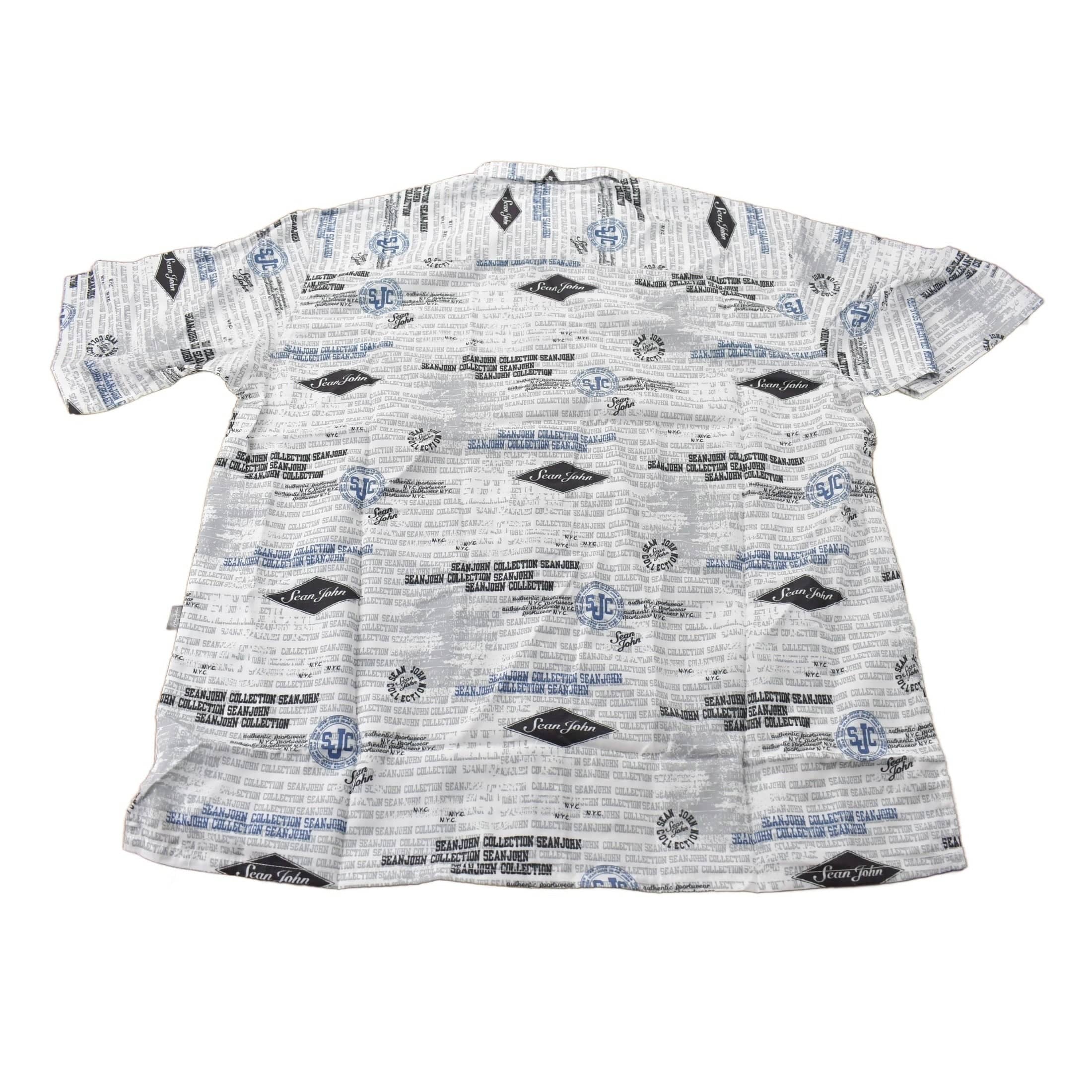 Vintage Y2K Sean John All Over Print Button Up Shirt Men's 2XL - Image 2