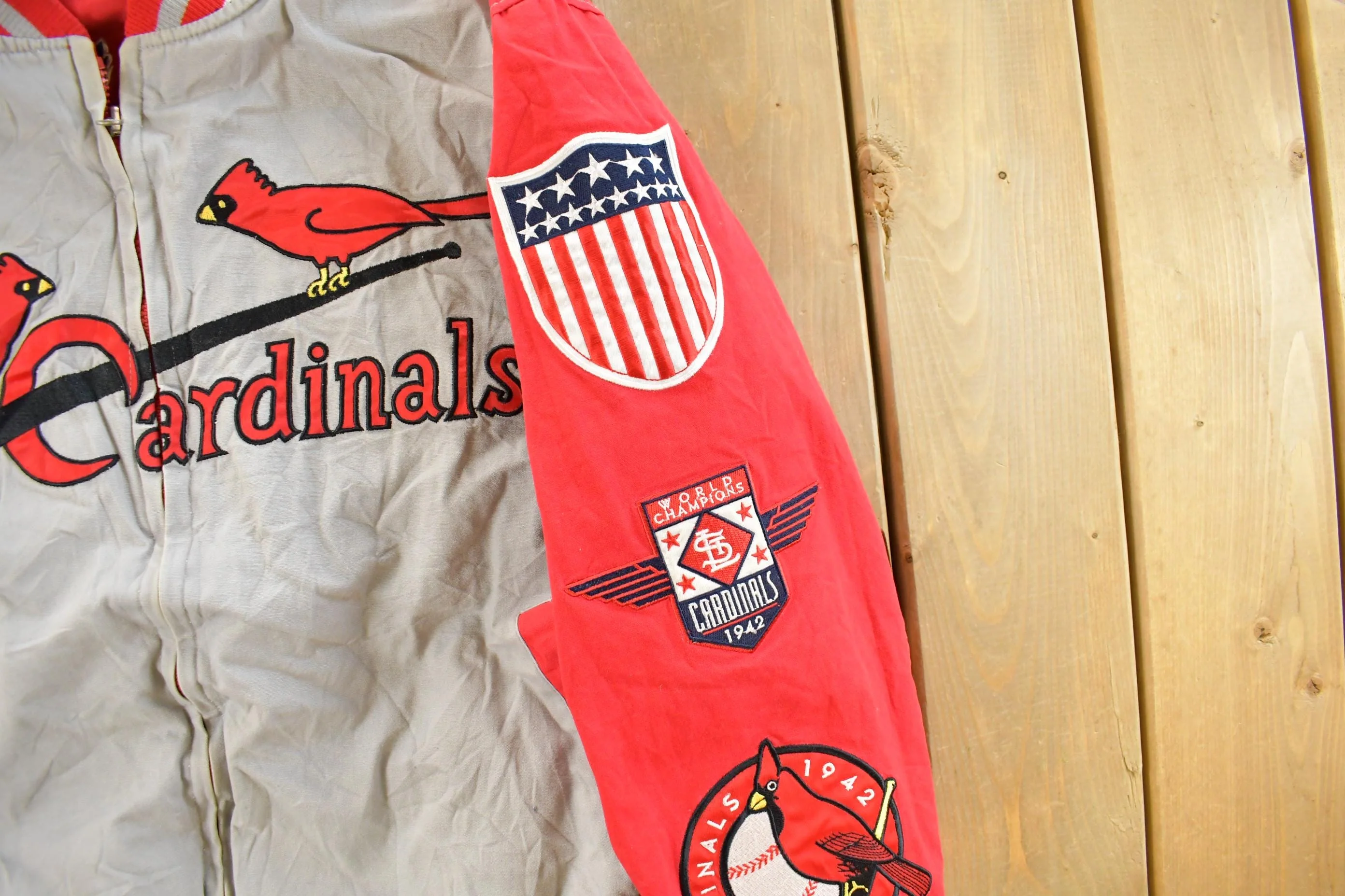 Vintage Y2K St. Louis Cardinals Reversible MLB GIII Carl Banks Bomber Jacket Men's M - Image 9