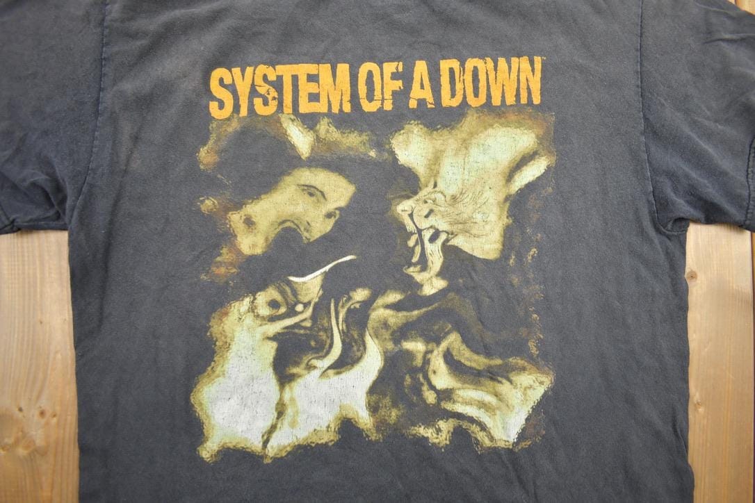 Vintage Y2K System Of A Down Graphic Band Tee Men's Large - Image 3