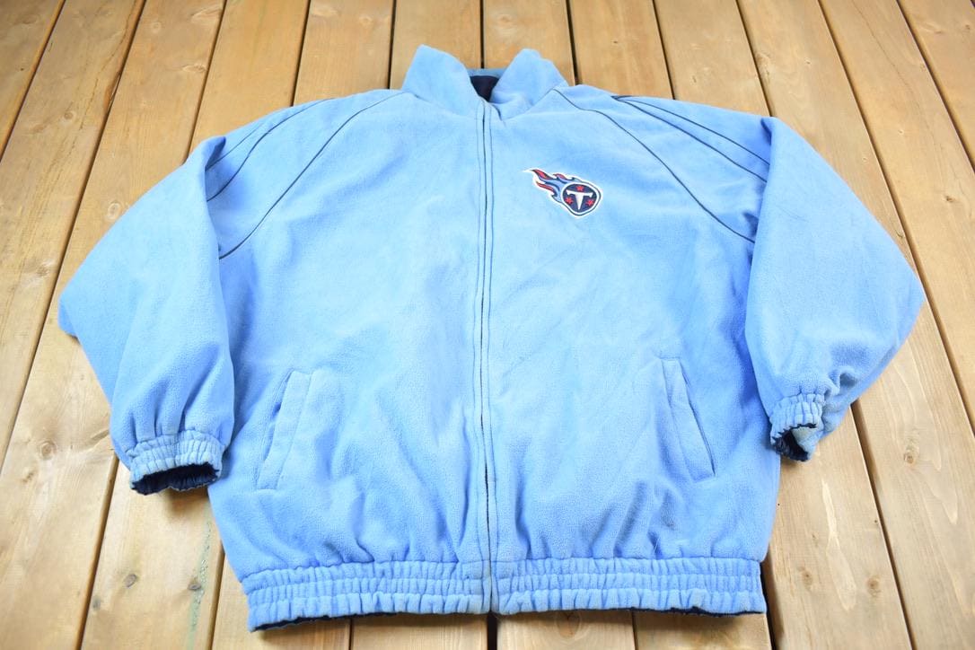 Vintage Y2K Tennessee Titans NFL Reversible Fleece Football Jacket Men's 2XL - Image 3