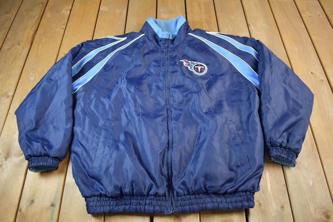 Vintage Y2K Tennessee Titans NFL Reversible Fleece Football Jacket Men's 2XL - Image 4