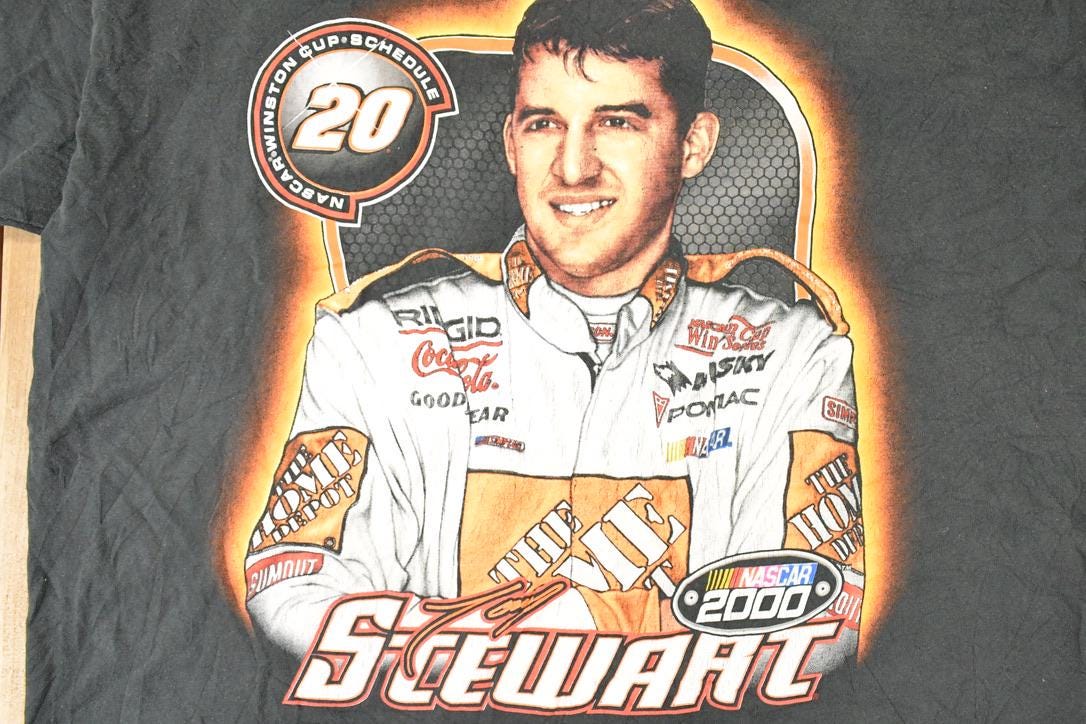 Vintage Y2K Ty Stewart Souvenir Nascar Winston Cup Travel T-Shirt Men's XL - Image 4