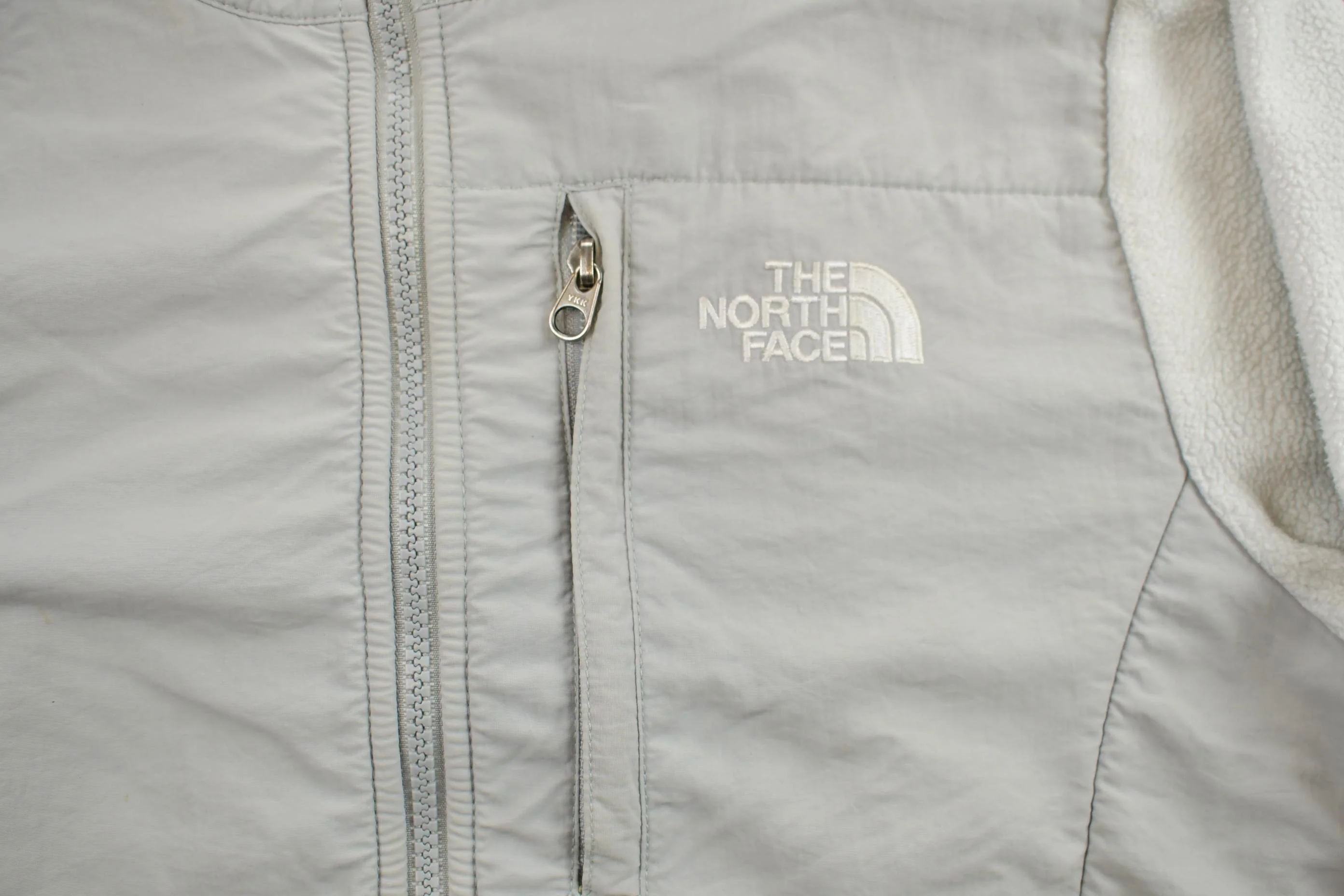 Vintage Y2K Womens The North Face White Grey Denali Fleece Sweater Women's S - Image 6