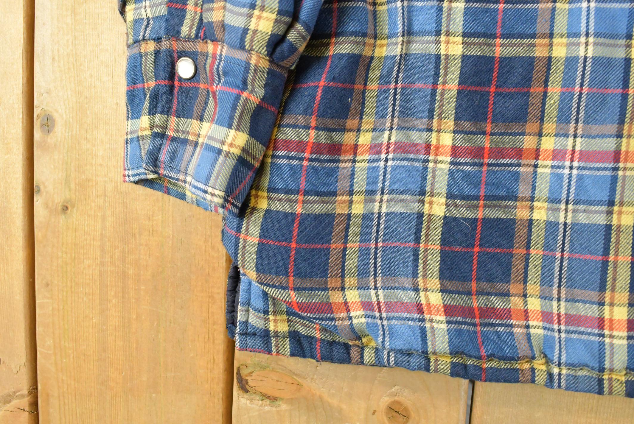 Vintage Y2K Wrangler Western Plaid Button Up Flannel Shacket Mens XL - Image 4