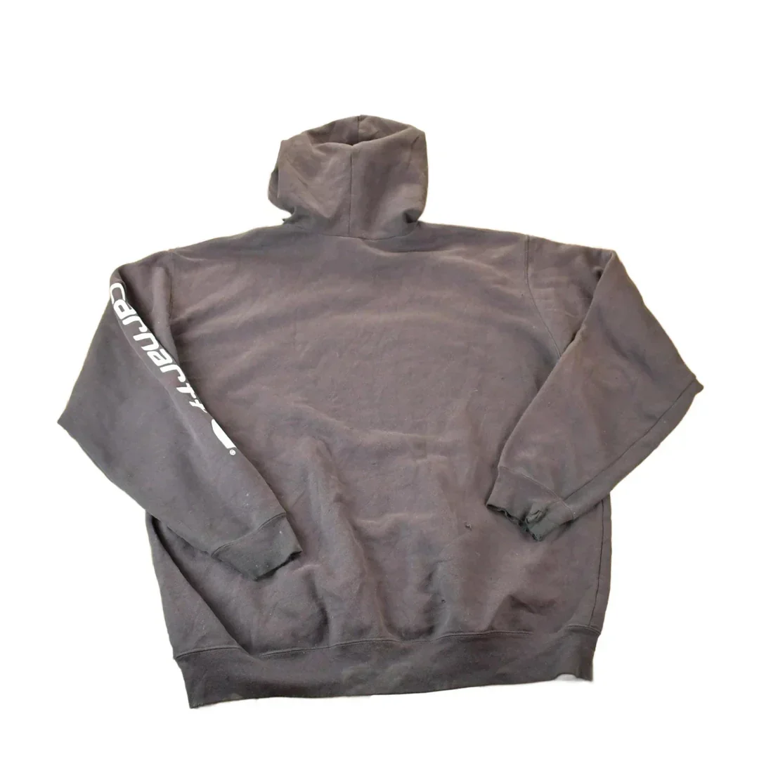 Y2K Vintage Distressed Brown Carhartt Hoodie Sweatshirt Men's XL - Image 2