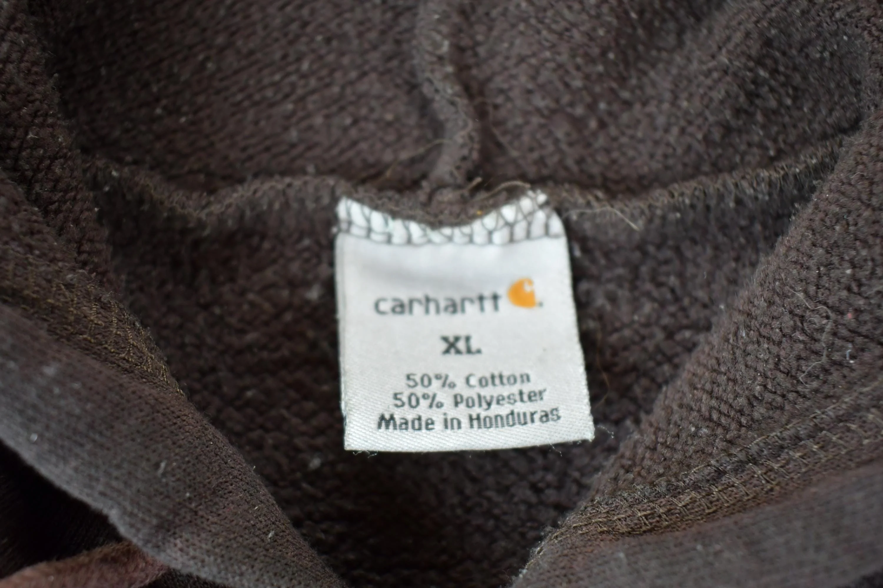 Y2K Vintage Distressed Brown Carhartt Hoodie Sweatshirt Men's XL - Image 4