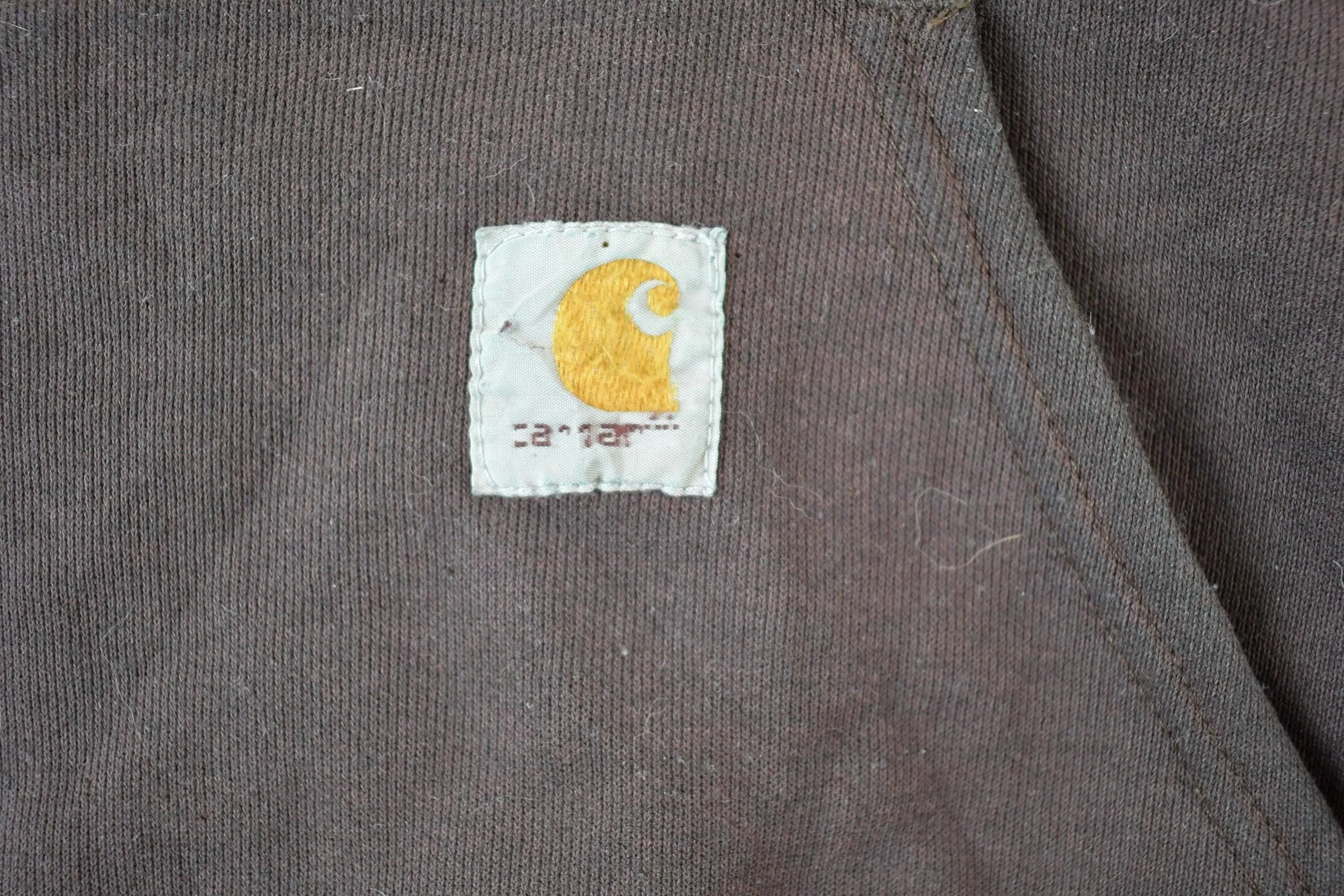 Y2K Vintage Distressed Brown Carhartt Hoodie Sweatshirt Men's XL - Image 5